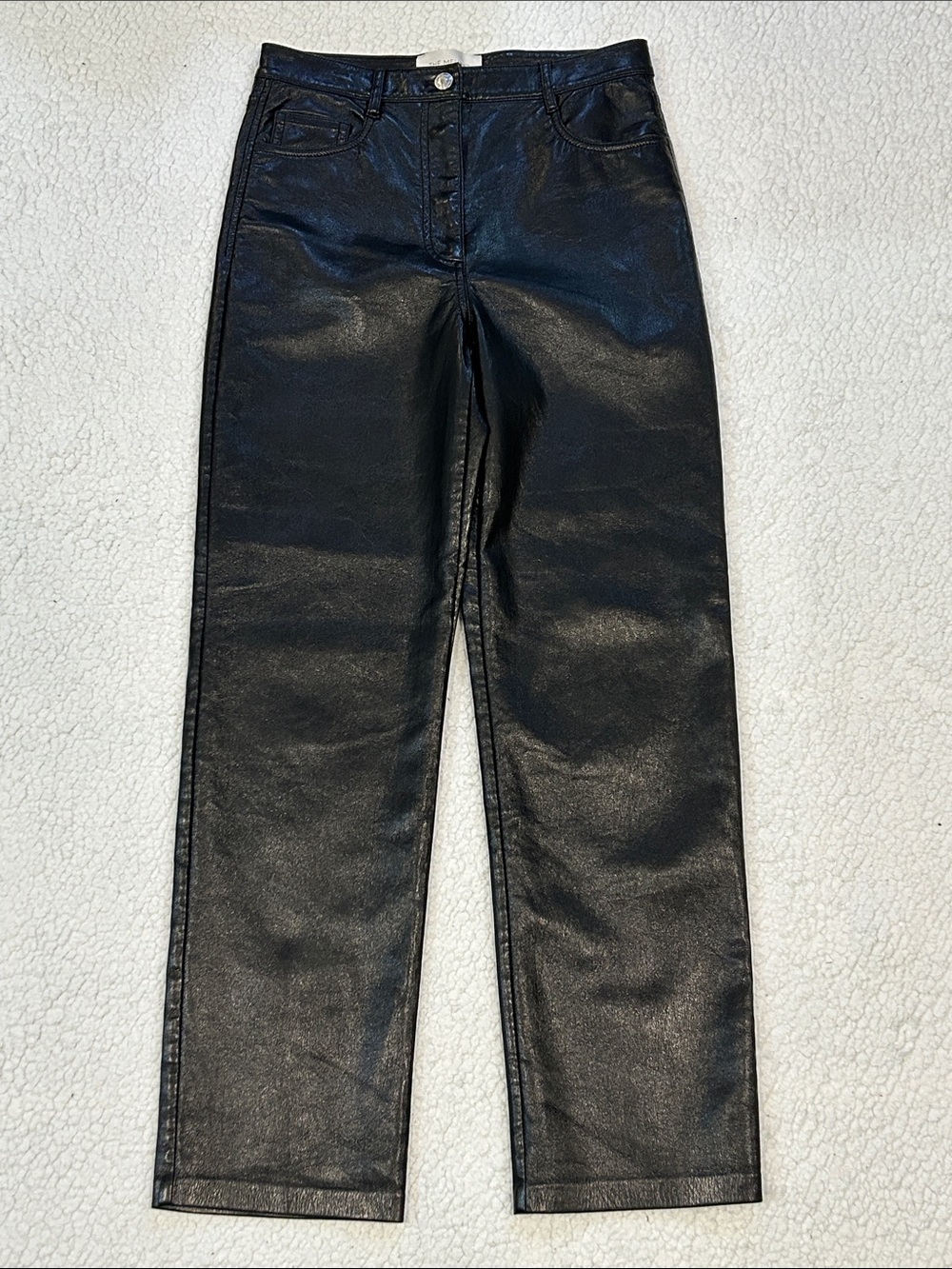 Aritzia Wilfred The Melina High Waisted Vegan Faux Leather Pants size 6 Black